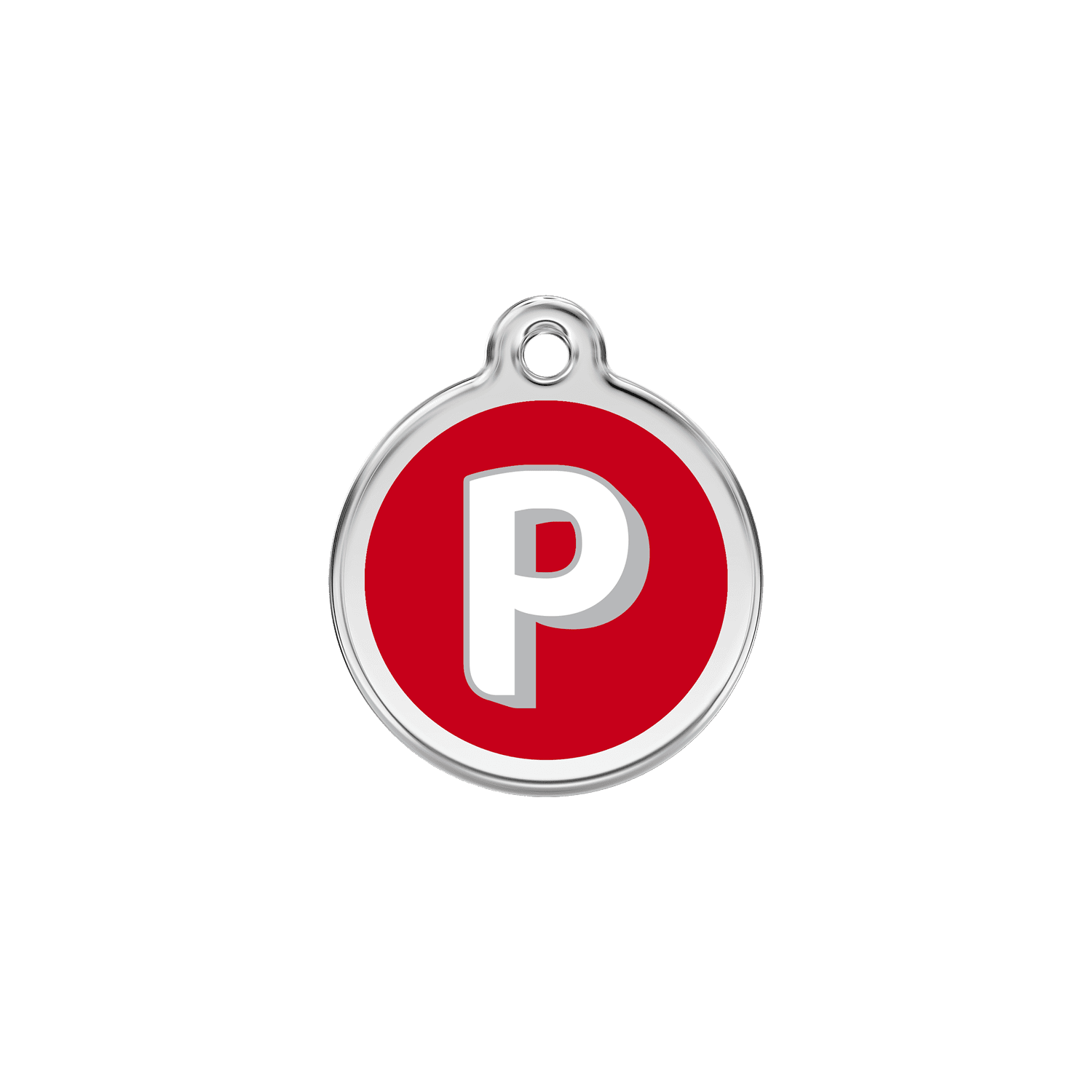 Vue avant - Médaille personnalisée pour chien ou chat Red Dingo Émail et acier inoxydable P Rouge S