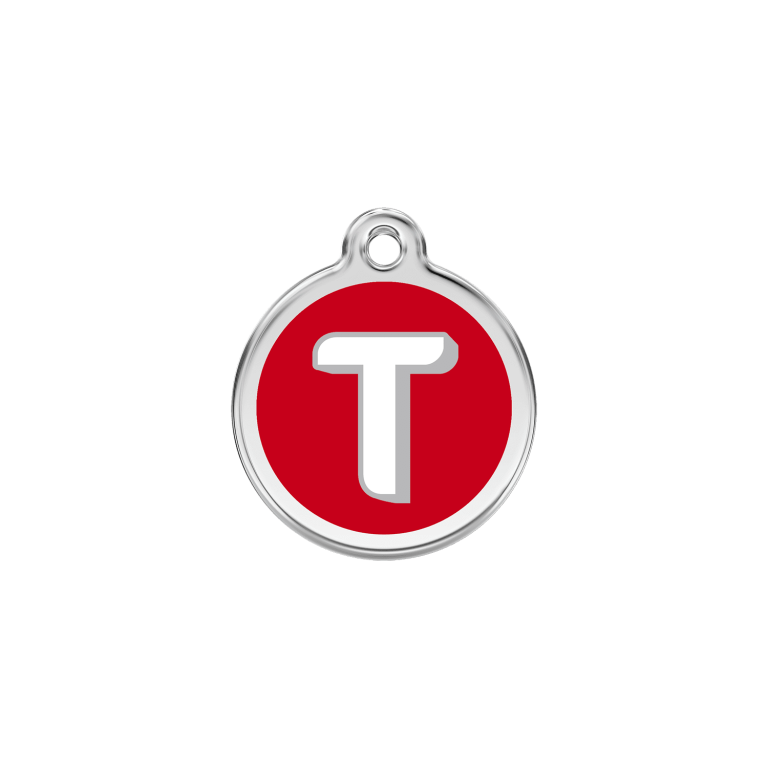 Vue avant - Médaille personnalisée pour chien/chat Red Dingo Émail/Acier inoxydable T Rouge S 20.00 7G
