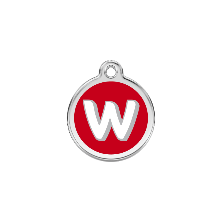 Vue avant - Médaille personnalisée pour chien/chat Red Dingo Émail et acier inoxydable W Rouge S 20.00 7G