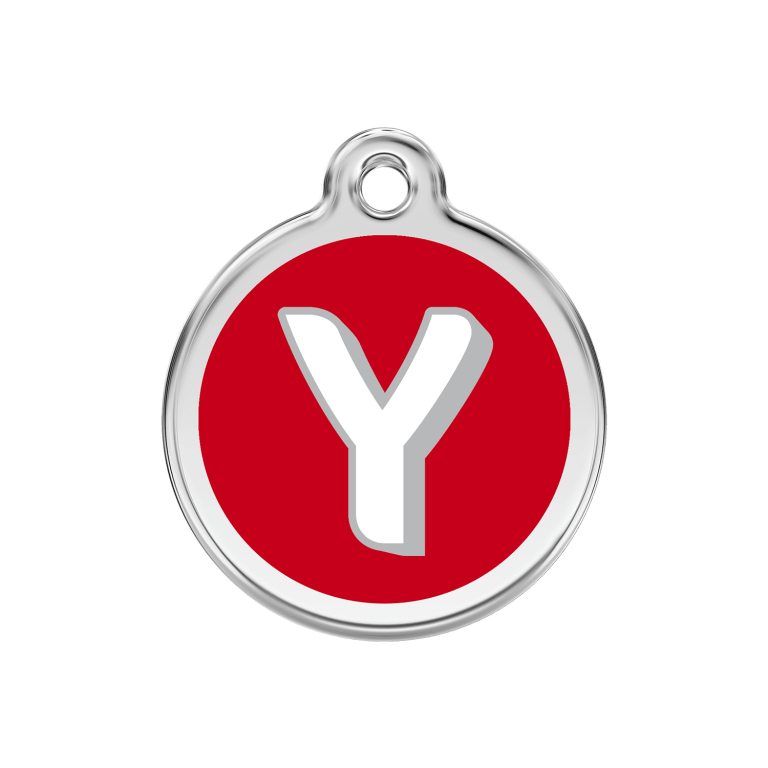 Vue avant - Médaille personnalisée pour chien/chat Red Dingo Émail/Acier inoxydable Y Rouge M 30.00mm - Kostenlose Lieferung