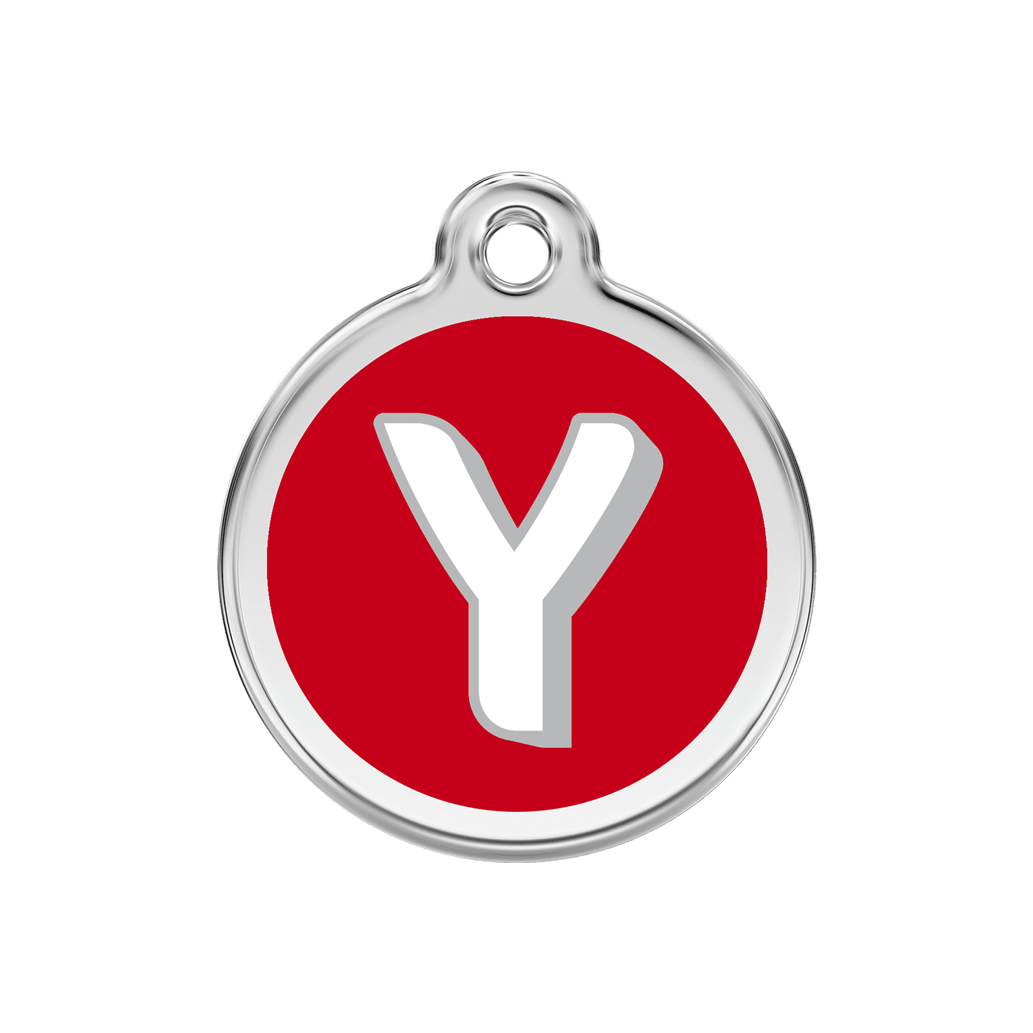 Vue avant - Médaille personnalisée pour chien/chat Red Dingo Émail/Acier inoxydable Y Rouge M 30.00mm - Kostenlose Lieferung