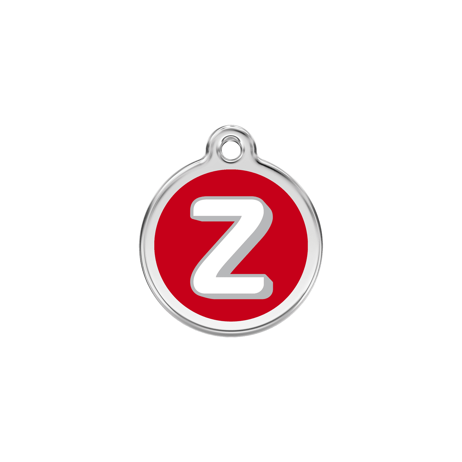 Vue avant - Médaille personnalisée pour chien/chat Red Dingo Émail/Acier inoxydable Lettre Z Rouge S 20.00mm