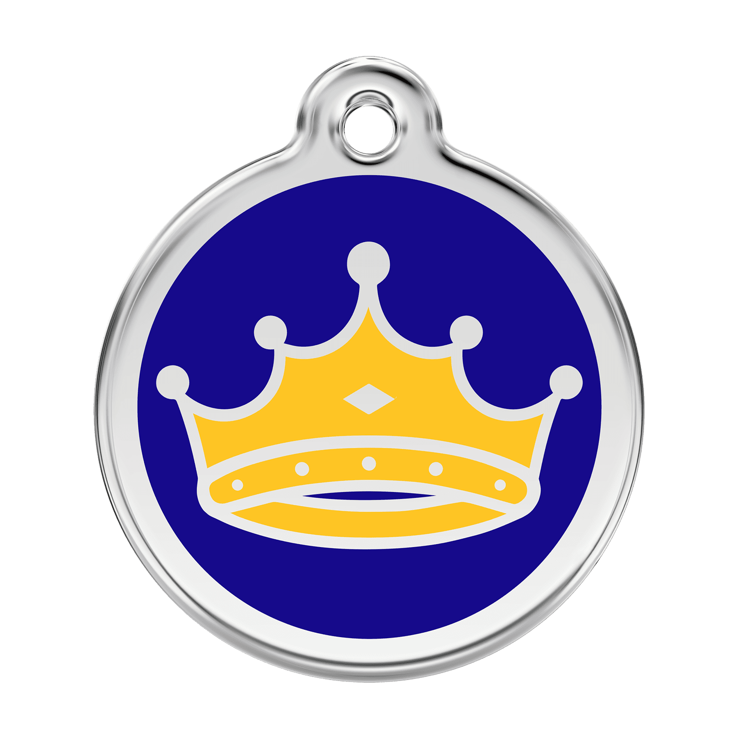 Vue avant - Médaille personnalisée pour chien Red Dingo Émail et acier inoxydable Roi Bleu foncé - Größe L