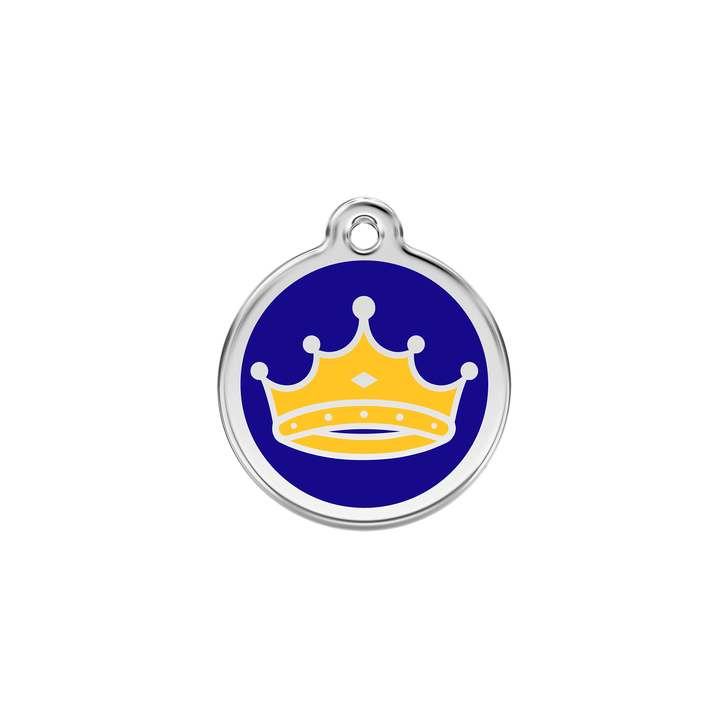 Vue avant - Médaille personnalisée pour chien/chat Red Dingo Émail/Acier inoxydable Roi Bleu foncé - Größe S