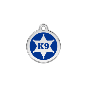 Katzenmarke K9 Sheriff Dunkelblau S aus Emaille und Edelstahl