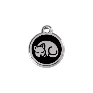 Katzenmarke klein aus Emaille und Edelstahl – Größe S