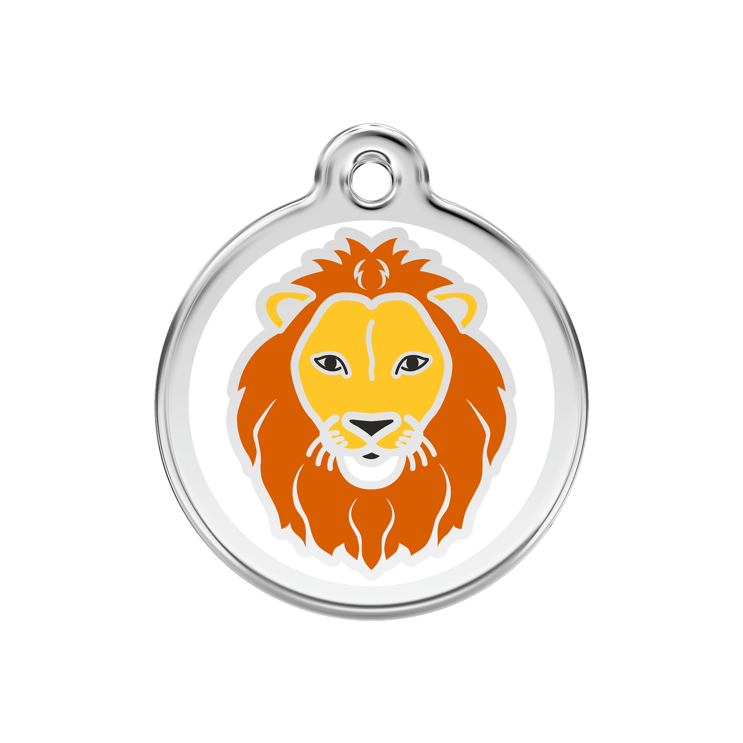 Vue avant - Médaille personnalisée pour chien Red Dingo Lion Blanc M 30.00mm - 01-LI-WT-ME
