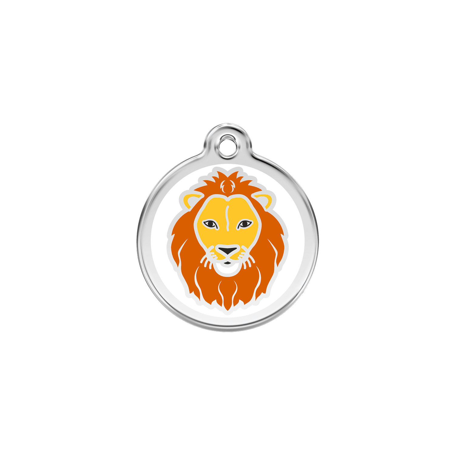 Vue avant - Médaille personnalisée pour chat Red Dingo Lion Blanc S 20.00mm - 01-LI-WT-SM