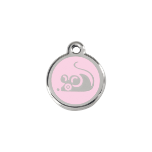 Katzenmarke Maus in Rosa Emaille, Größe S