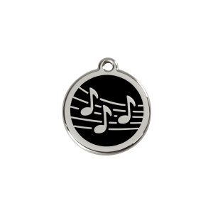 Katzenmarke Musik S schwarz aus Emaille und Edelstahl