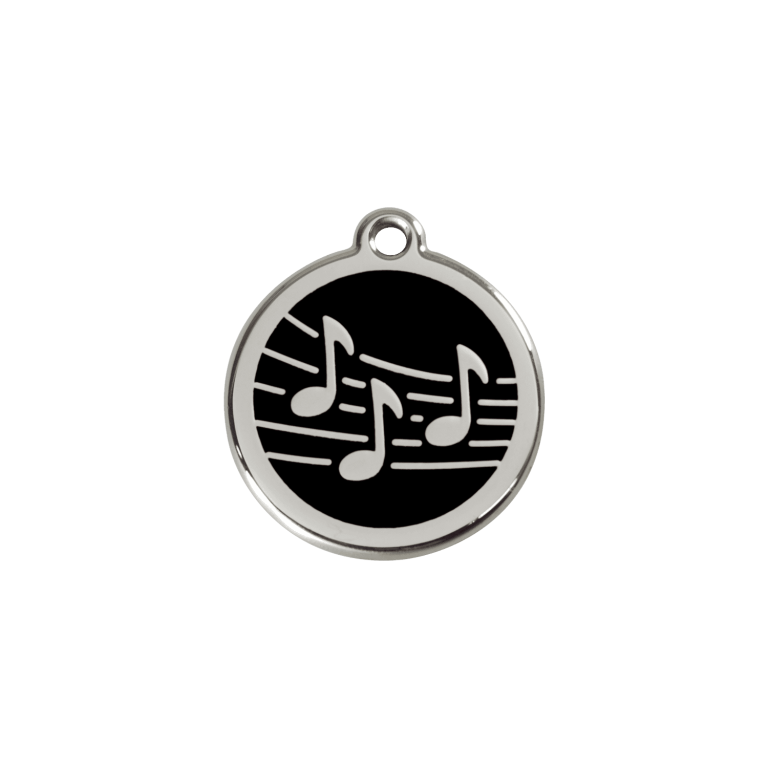 Vue avant - Médaille personnalisée pour chien/chat Red Dingo Émail/Acier inoxydable Musique Noir S 20.00 7G