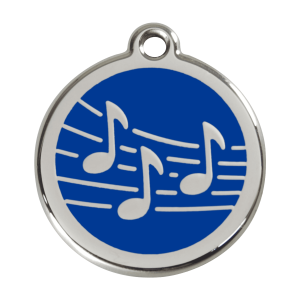 Hundemarke Musik Dunkelblau Emaille & Edelstahl Größe L