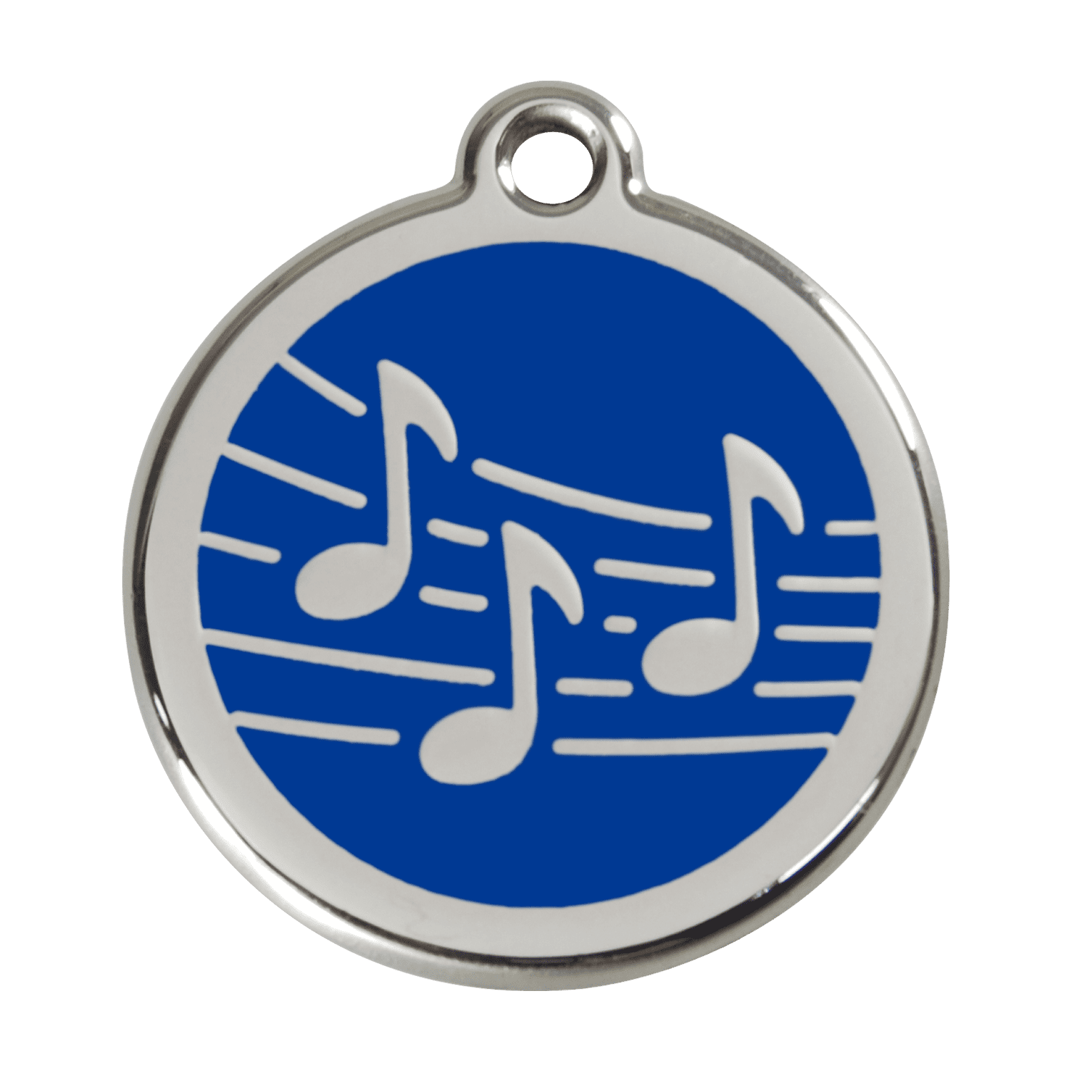 Vue avant - Médaille personnalisée pour chien Red Dingo Émail/Acier inoxydable Bleu foncé - Größe L
