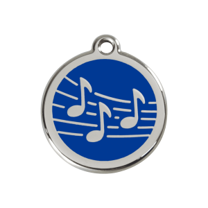 Hundemarke Musik Dunkelblau Größe M aus Emaille und Edelstahl