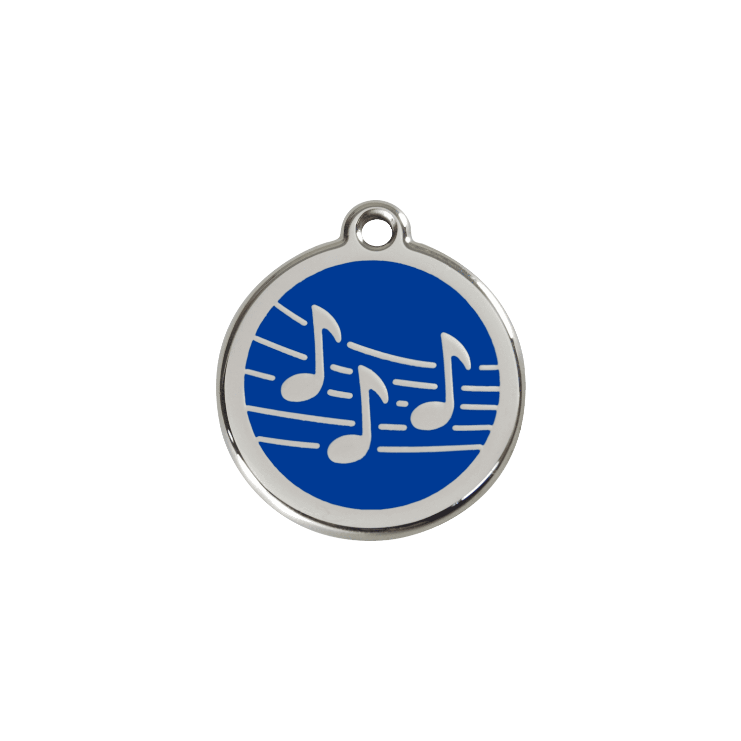 Vue avant - Médaille personnalisée pour chien/chat Red Dingo Émail/Acier inoxydable Musique Bleu foncé - Größe S