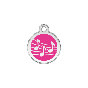 Katzenmarke Musik Rosa S 20mm aus Emaille und Edelstahl