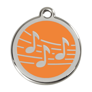 Hundemarke Musik Emaille Orange Größe L