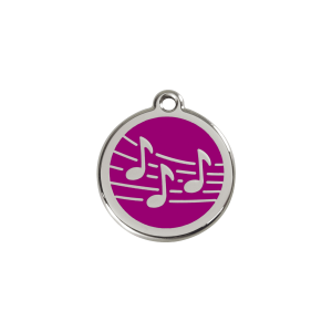 Katzenmarke Musik S aus Emaille und Edelstahl in Violett