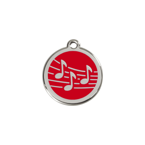 Katzenmarke Musik Rot aus Emaille und Edelstahl S