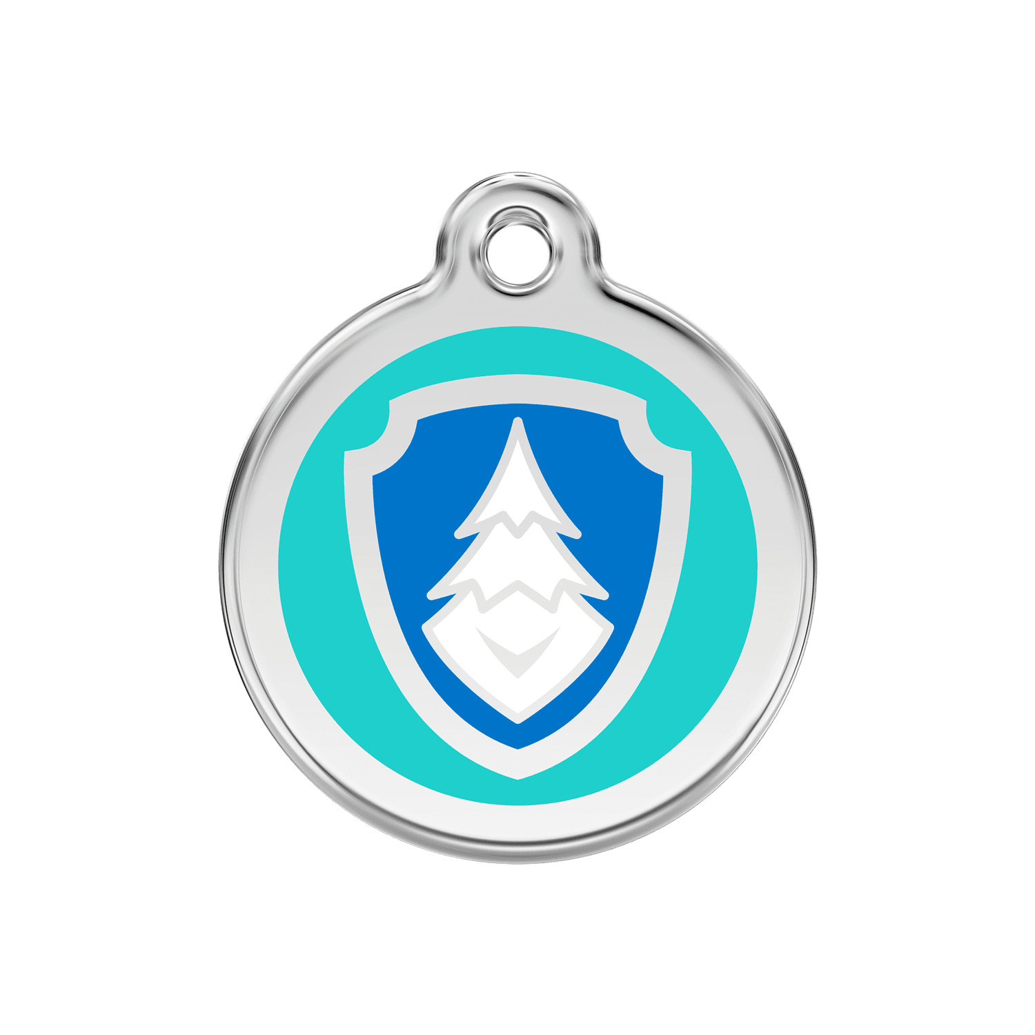 Vue avant - Médaille personnalisée pour chien/chat Red Dingo Émail/Acier inoxydable Nickelodeon Everest Aqua 30.00mm
