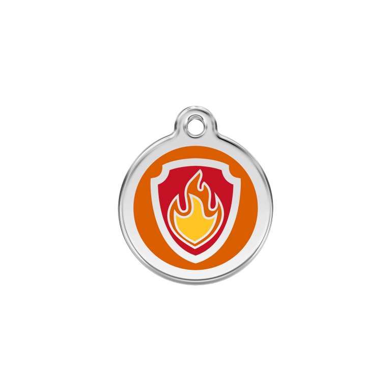 Vue avant - Médaille personnalisée pour chien/chat Red Dingo Émail/acier inoxydable Marshall Orange S 20.00 7G