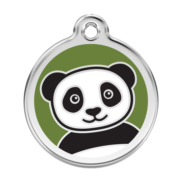 Vue avant - Médaille personnalisée pour chien Red Dingo Panda Vert L - 01-PA-GR-LG