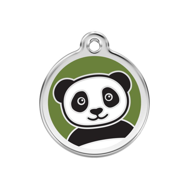 Vue avant - Médaille personnalisée pour chien Red Dingo Panda Vert M 30.00 - Gravure incluse