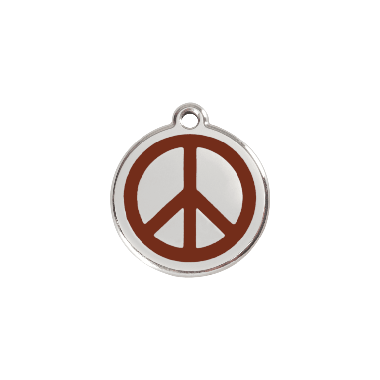 Vue avant - Médaille personnalisée pour chien/chat Red Dingo Émail/Acier inoxydable Paix Brun S 20.00 7G