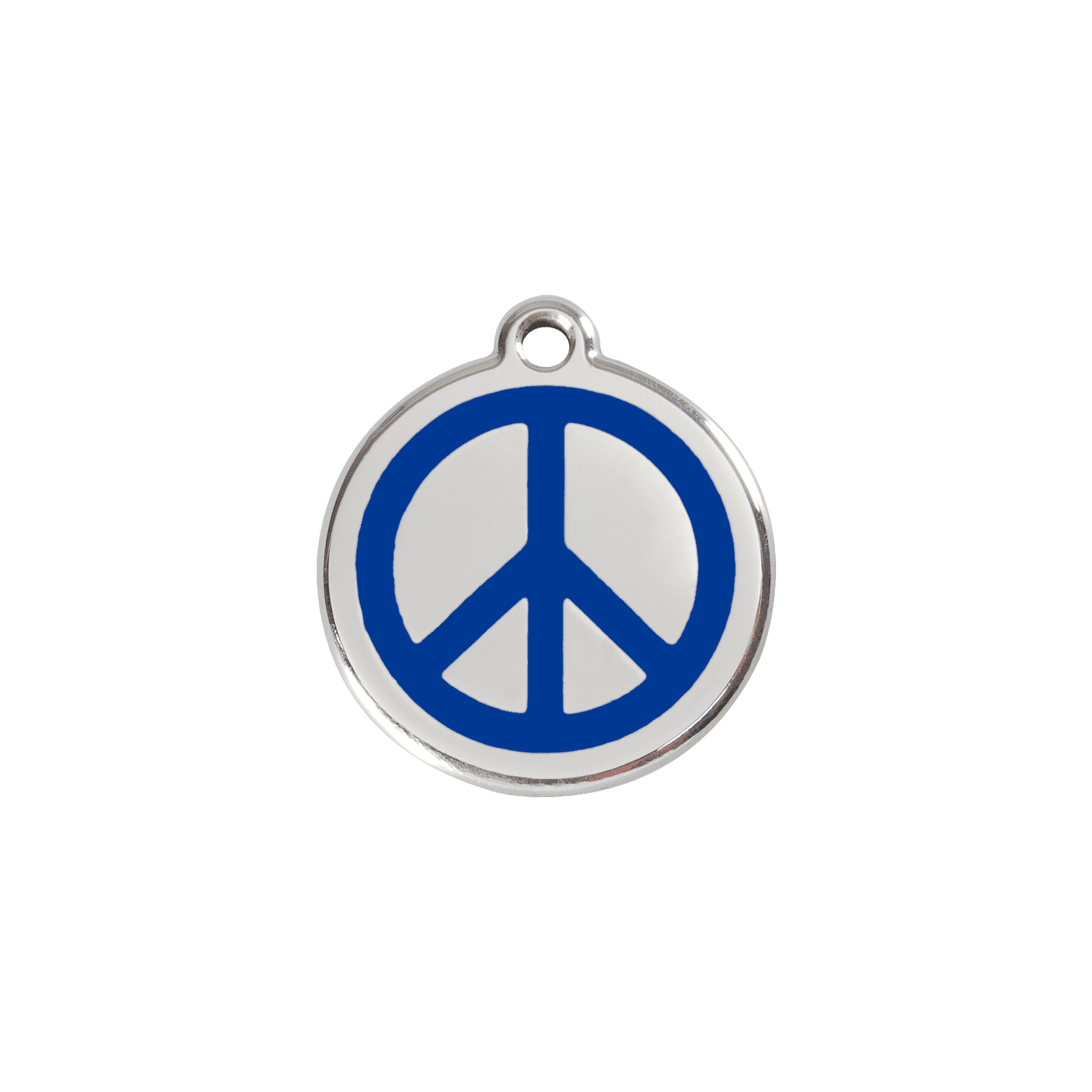 Vue avant - Médaille personnalisable pour chien/chat Red Dingo Émail/Acier inoxydable - Motif Paix - Bleu foncé - Größe S