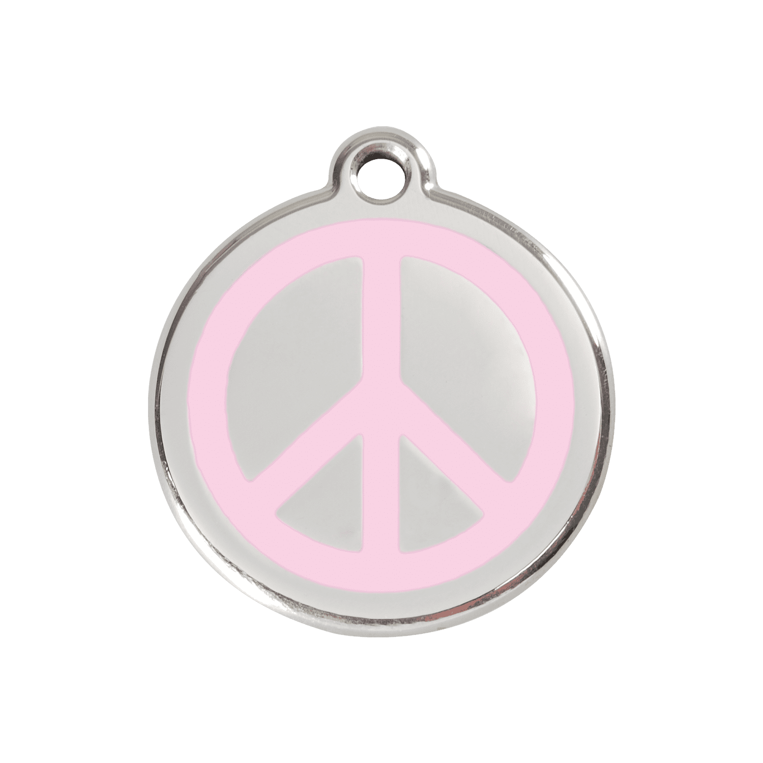 Vue avant - Médaille personnalisée pour chien/chat Red Dingo Émail/Acier inoxydable - Motif Paix - Rose - Größe M