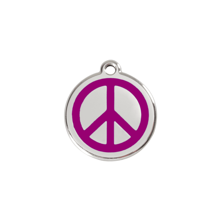 Vue avant - Médaille personnalisable pour chien/chat Red Dingo Émail/Acier inoxydable Violet - Größe S - Paix