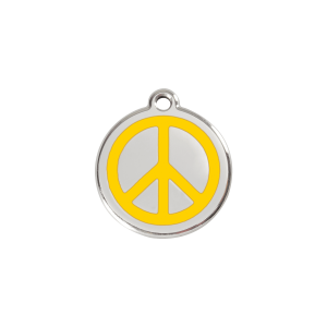 Katzenmarke Peace Gelb S aus Emaille und Edelstahl