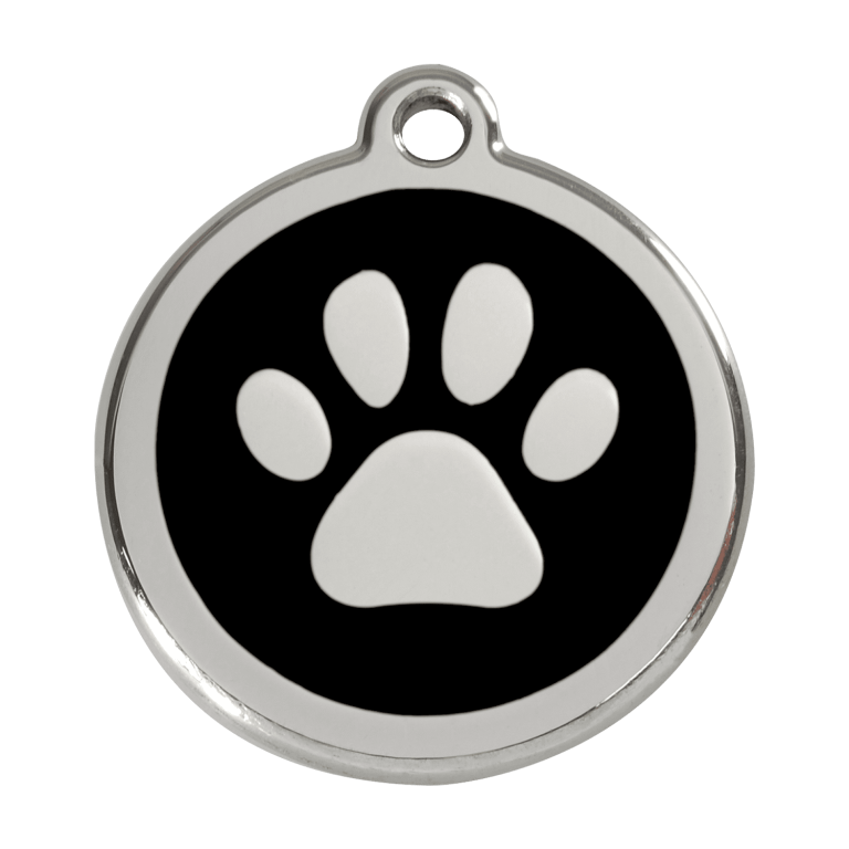 Vue avant - Médaille personnalisée pour chien ou chat - Empreinte de patte - Red Dingo