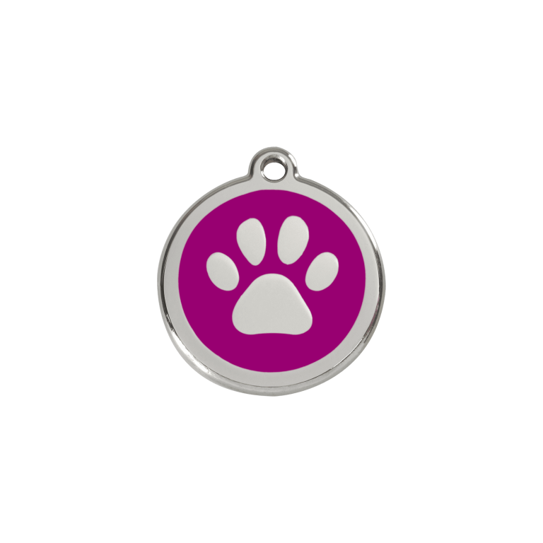 Vue avant - Médaille personnalisable pour chien/chat Red Dingo Émail/Acier inoxydable Violet S 20.00mm