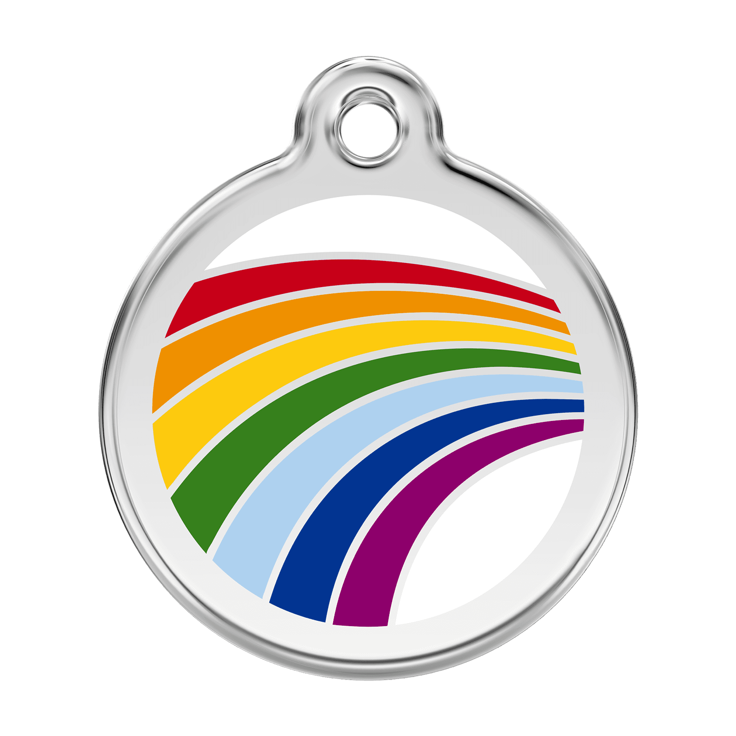 Vue avant - Médaille personnalisée pour chien Red Dingo Émail Arc-en-ciel Blanc - Größe L