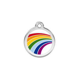 Katzenmarke Regenbogen Weiß S aus Emaille und Edelstahl