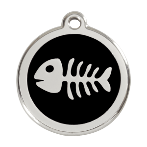 Hundemarke Fischgräte schwarz, Größe L