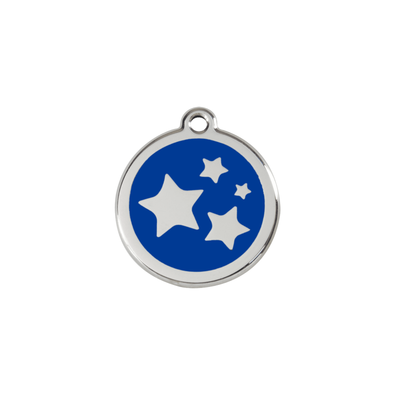 Vue avant - Médaille personnalisée pour chien/chat Red Dingo Émail/Acier inoxydable Bleu foncé - Größe S