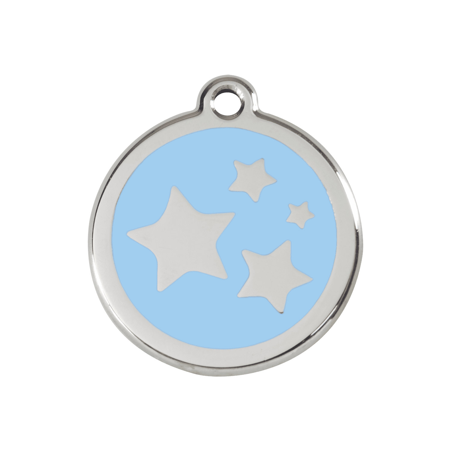 Vue avant - Médaille personnalisable Red Dingo émail et acier inoxydable Bleu clair - Größe M - Motif étoile