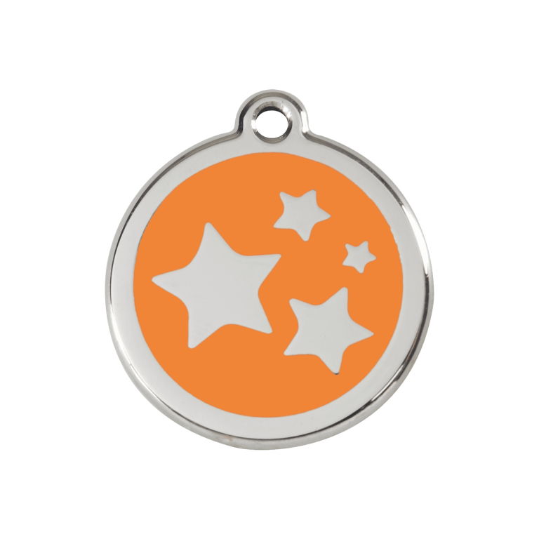 Vue avant - Médaille personnalisable pour chien Red Dingo Émail et acier inoxydable Orange M