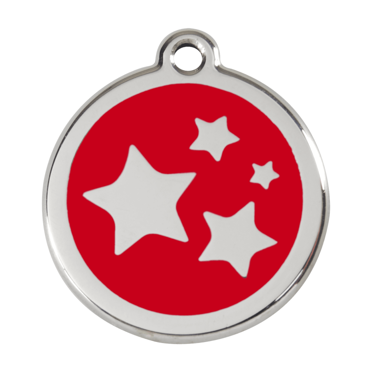 Vue avant - Médaille personnalisée émail et acier inoxydable Red Dingo motif étoile rouge - Größe L