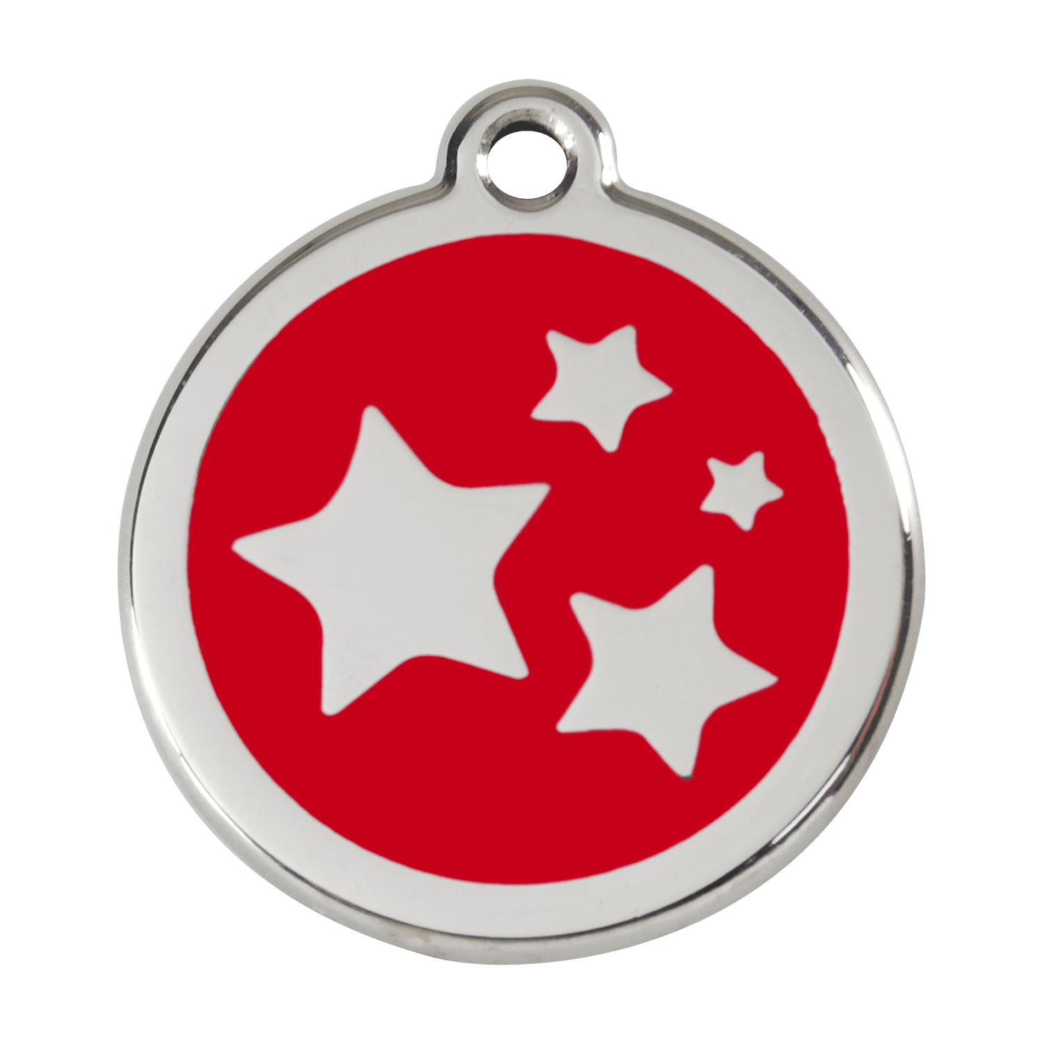 Vue avant - Médaille personnalisée émail et acier inoxydable Red Dingo motif étoile rouge - Größe L