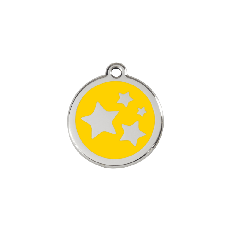 Vue avant - Médaille personnalisée pour chien/chat Red Dingo Émail/Acier Jaune S 20.00mm - Référence : 01-ST-YE-SM