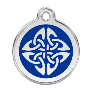 Hundemarke groß Tribal-Pfeile dunkelblau aus Emaille und Edelstahl