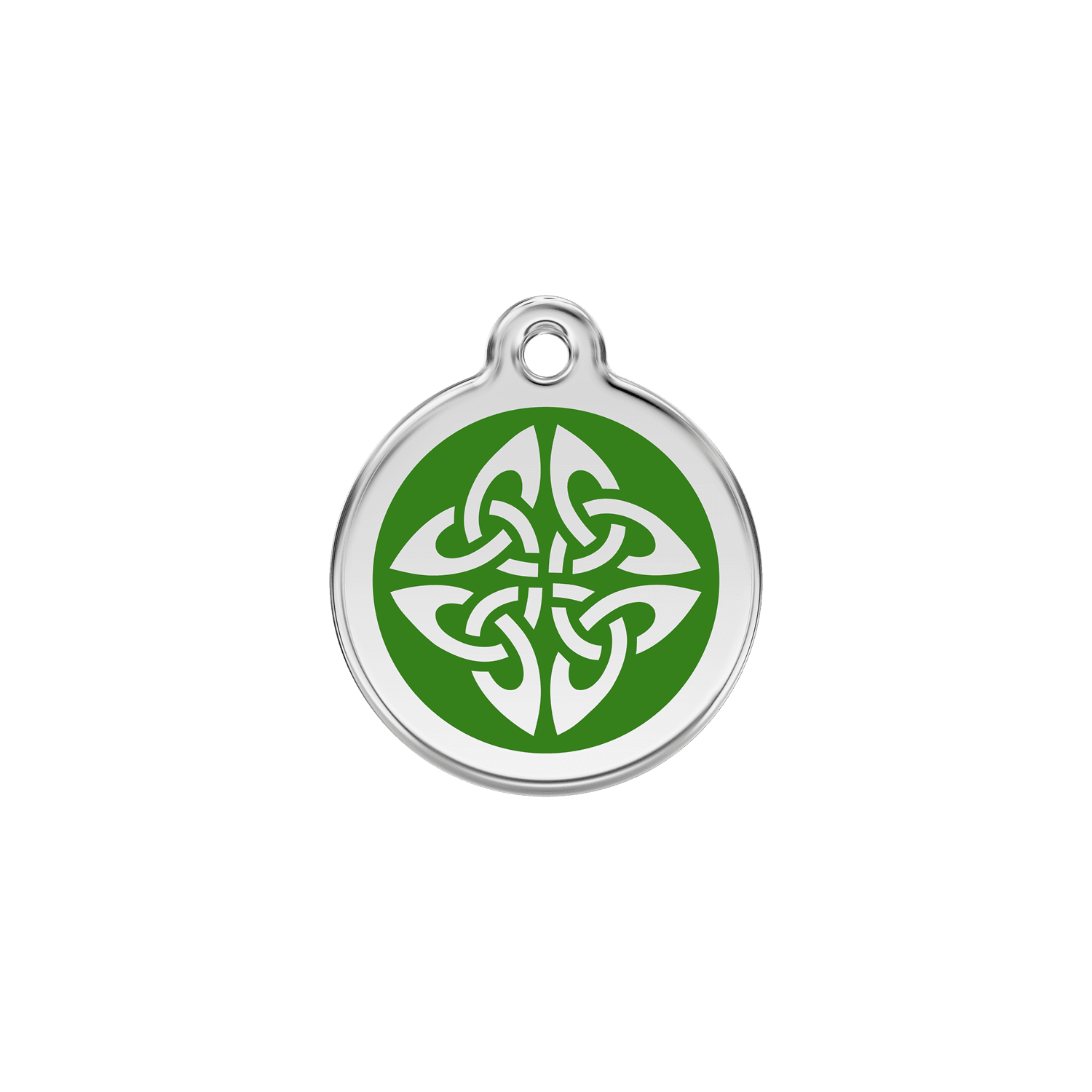 Vue avant - Médaille personnalisée pour chien/chat Red Dingo Émail et acier inoxydable - Flèches tribales vertes - Größe S