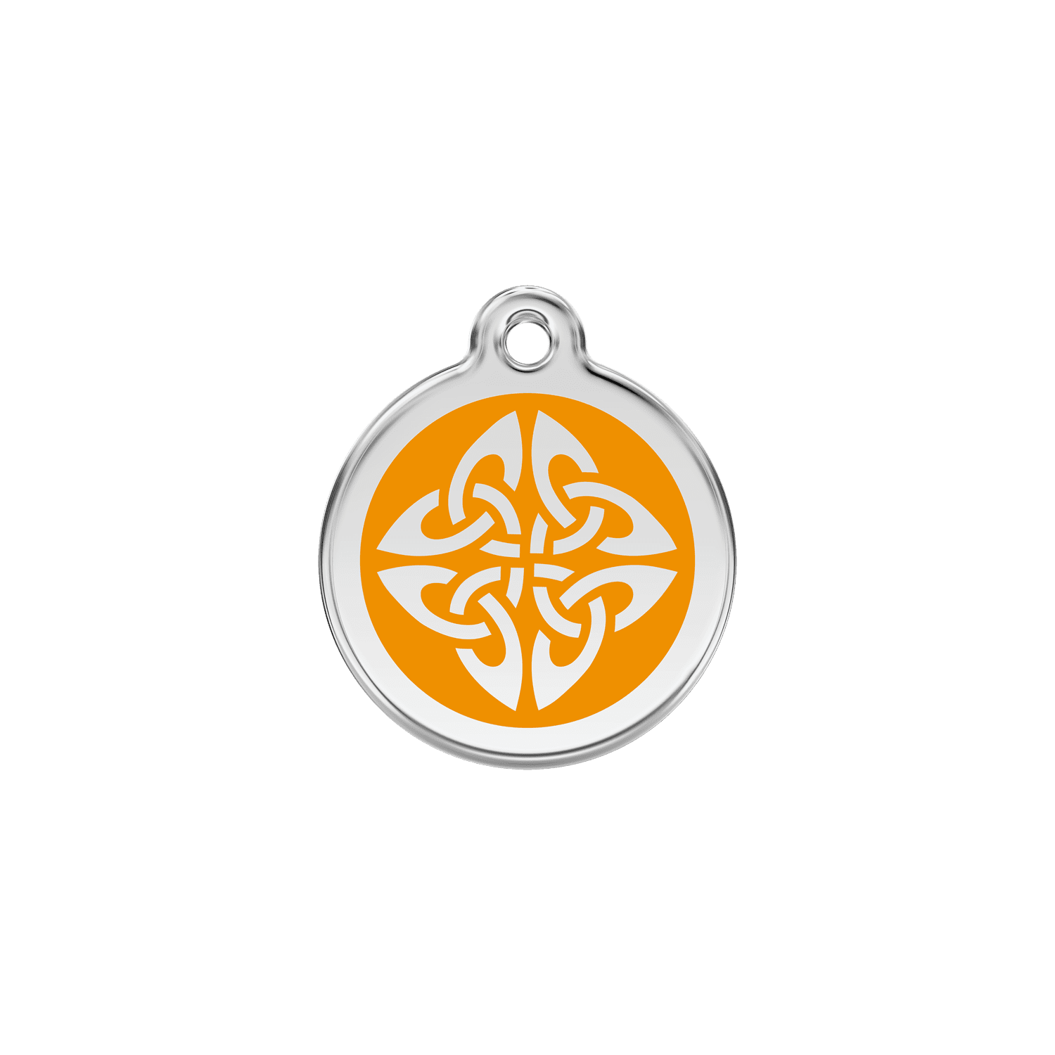 Vue avant - Médaille personnalisée pour chien/chat Red Dingo Émail et acier inoxydable - Flèches tribales - Orange - Größe S