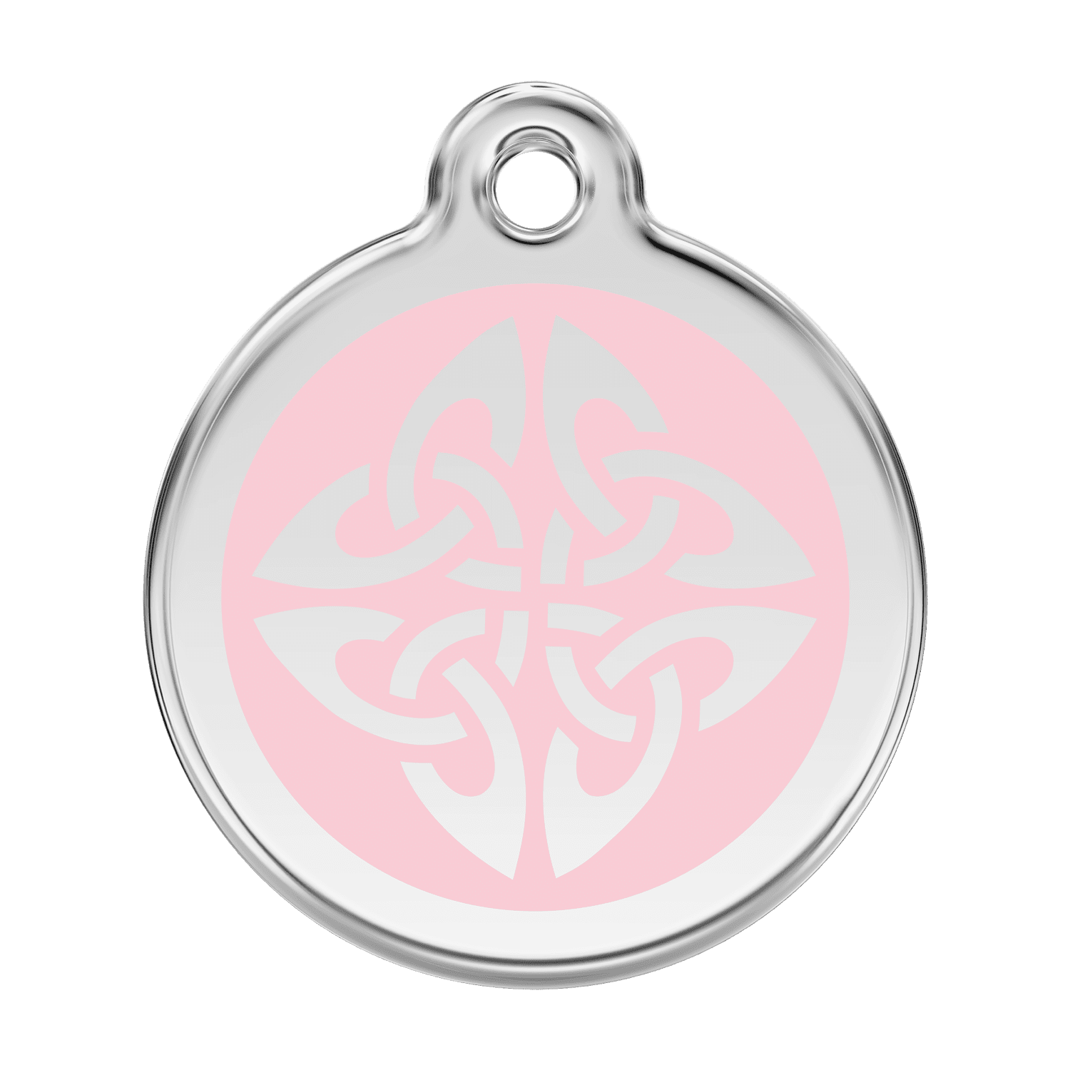Vue avant - Médaille personnalisée pour chien Red Dingo Émail et acier inoxydable - Flèches tribales - Rose - Größe L