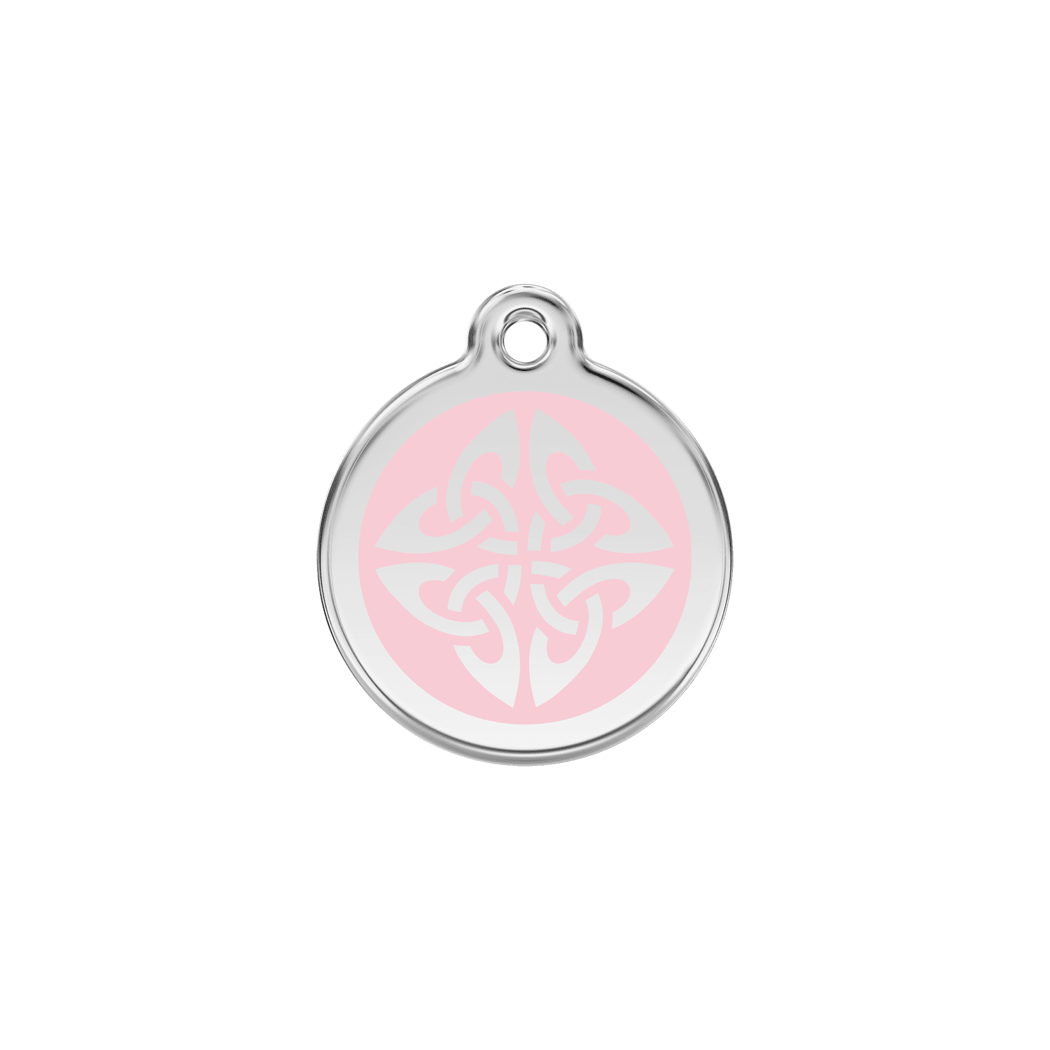 Vue avant - Médaille personnalisée pour chien/chat Red Dingo Émail et acier inoxydable - Flèches tribales - Rose - Größe S