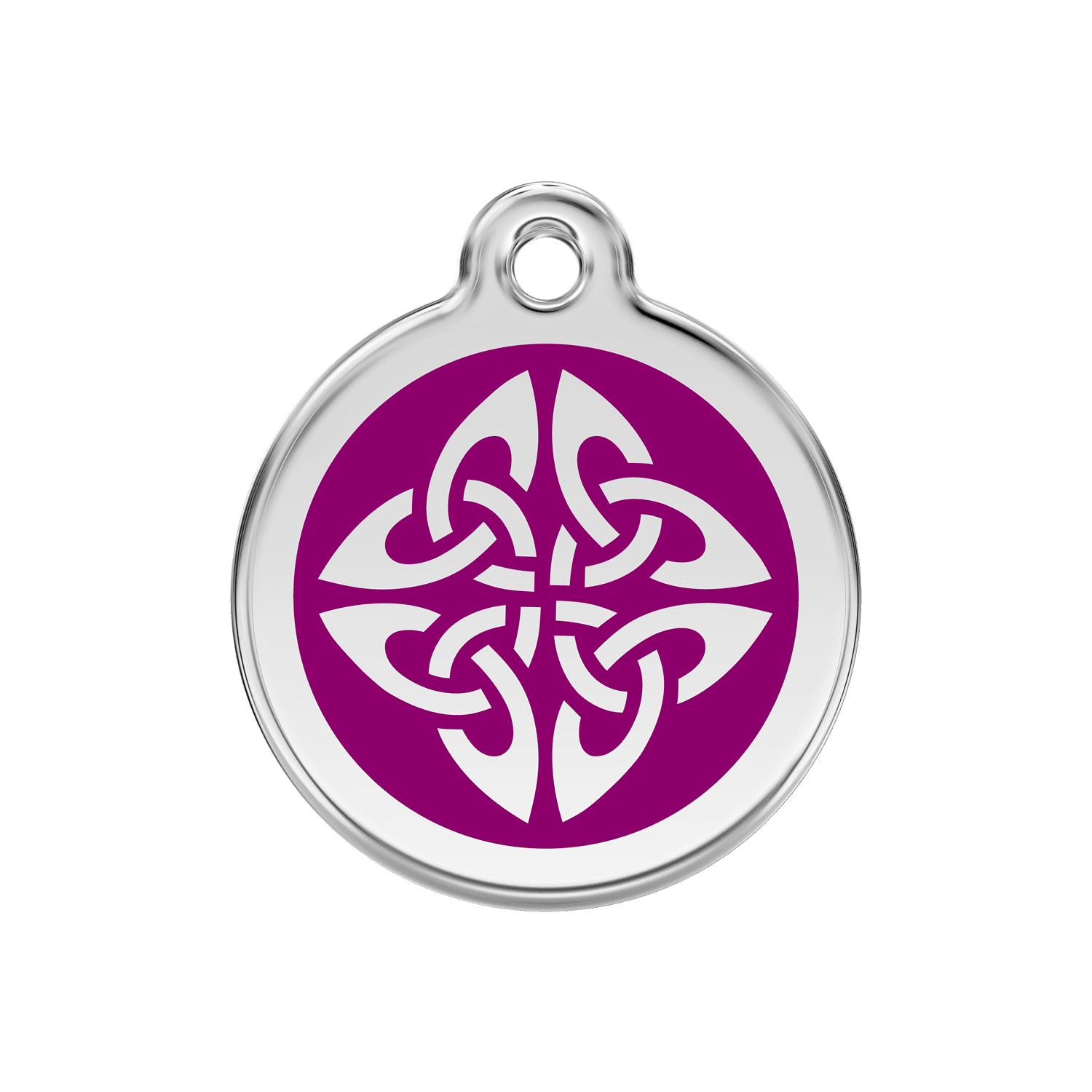 Vue avant - Médaille personnalisée pour chien Red Dingo Émail et acier inoxydable Flèches tribales Violet 30.00mm