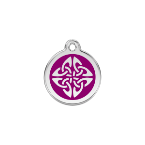 Hundemarke S Tribal Pfeile in Violett mit Emaille und Edelstahl